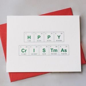 Periodic Table Happy Christmas, set of 6 cards